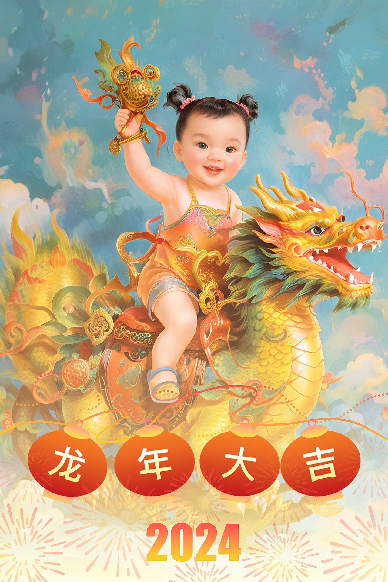 龙年守护神(图ZMzYwNTYzMjY0) - AI作品 - 站酷设计师棉棉的绘画原创素材 - 站酷ZCOOL