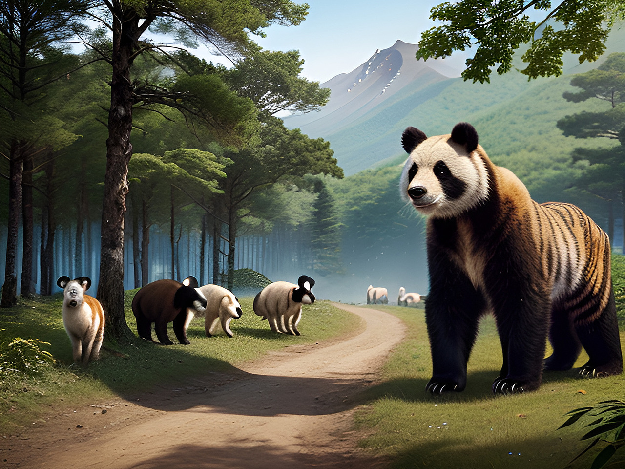 AI 人工智能生成 长白山地方特色 顶流动物园里的动物形象插画与故事分享（图ZMzcwNTUzNDQw） - 海报 - 站酷设计师未来之王原创素材 - 站酷ZCOOL