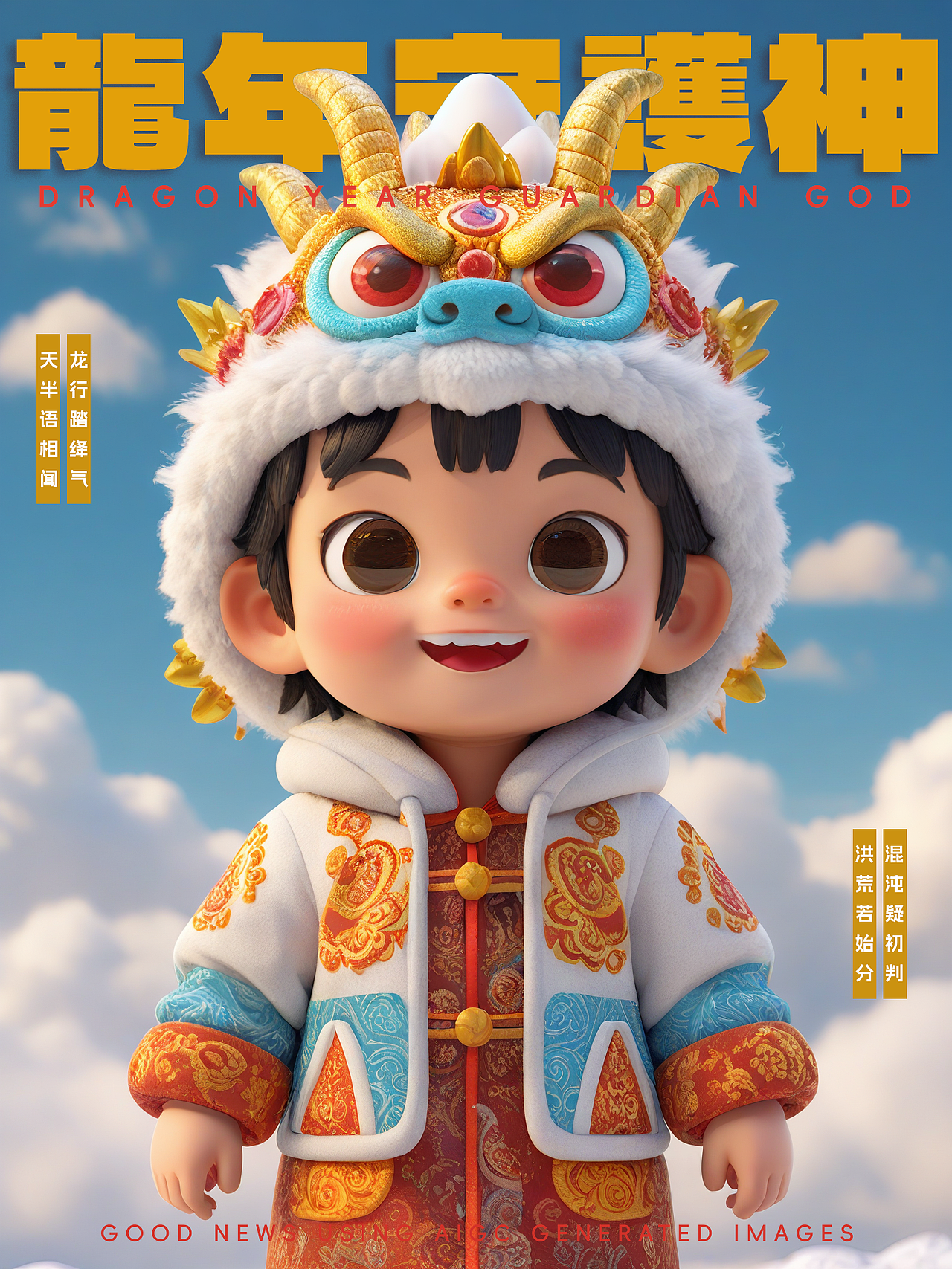 用WHEE生成的超可爱的龙年守护神~（图ZMzU5NDAzODk2） - AI作品 - 站酷设计师好消息哇原创素材 - 站酷ZCOOL