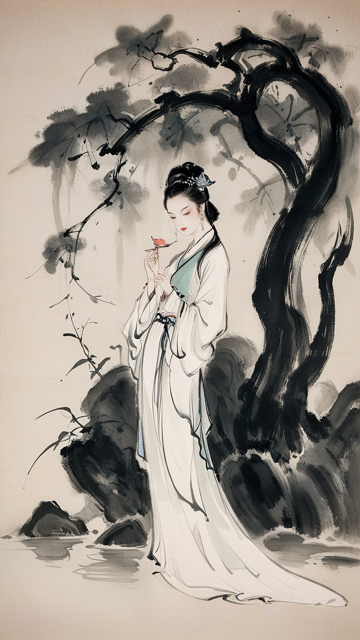 關(guān)關(guān)雎鳩在河之洲窈窕淑女君子好逑（圖ZMzYzMzU5ODU2） - AI作品 - 站酷設(shè)計(jì)師背彎彎原創(chuàng)素材 - 站酷ZCOOL