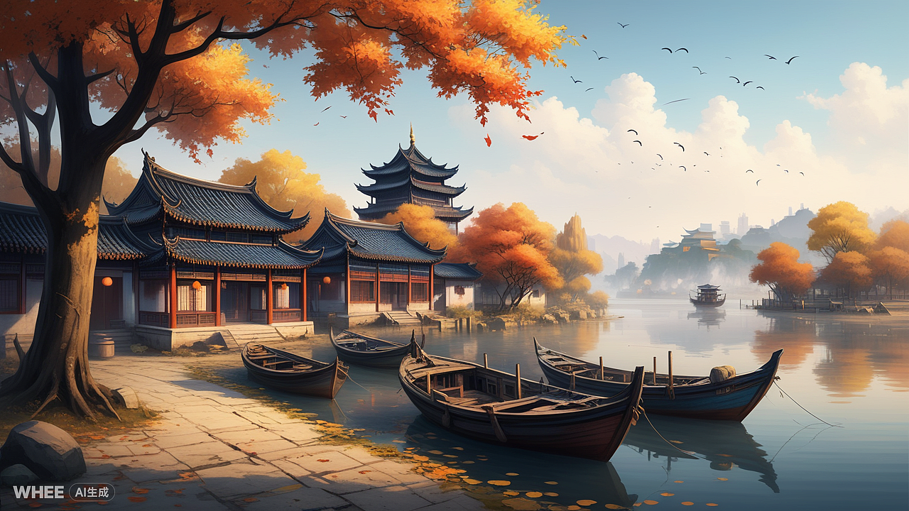 枫桥夜泊（图ZMzY1OTgzODAw） - AI作品 - 站酷设计师设计世空原创素材 - 站酷ZCOOL