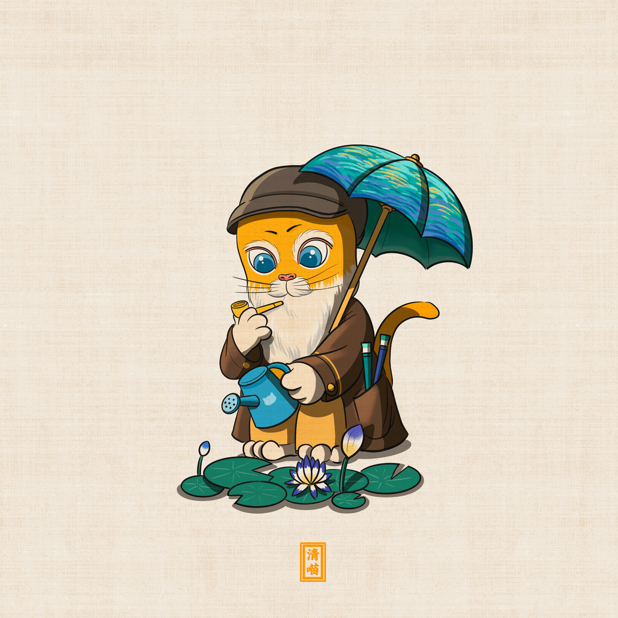 世界名画100｜清喵艺术博物馆（图ZMzQxNjEyMzI0） - 艺术插画 - 站酷设计师清喵原创素材 - 站酷ZCOOL