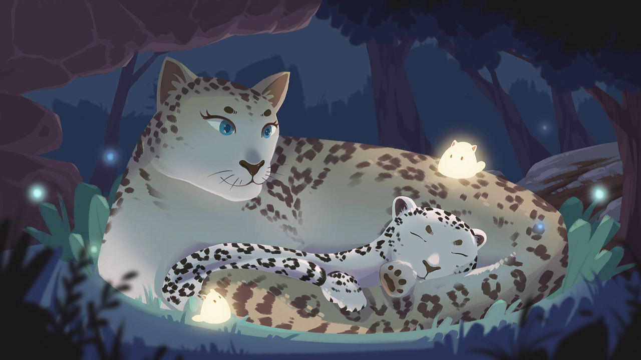 【珍稀动物】雪豹（图ZMzY0MTU4ODI4） - 艺术插画 - 站酷设计师墨红米酒原创素材 - 站酷ZCOOL