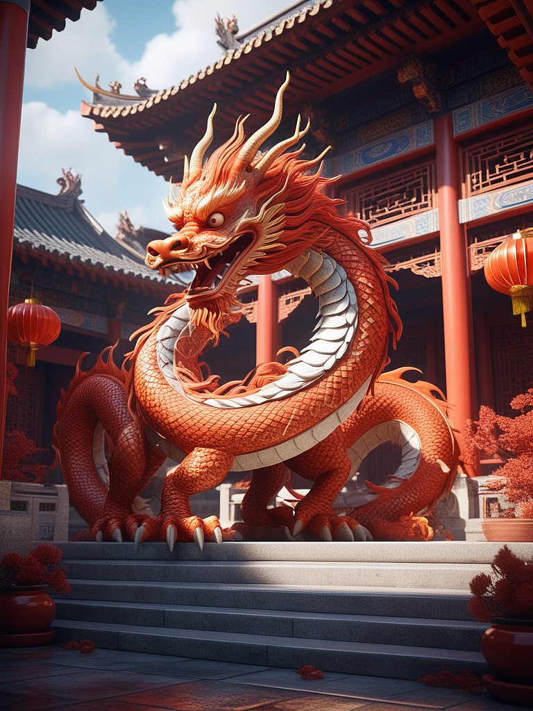 红色中国龙（图ZMzU4NjM3MjIw） - AI作品 - 站酷设计师啦啊啦原创素材 - 站酷ZCOOL