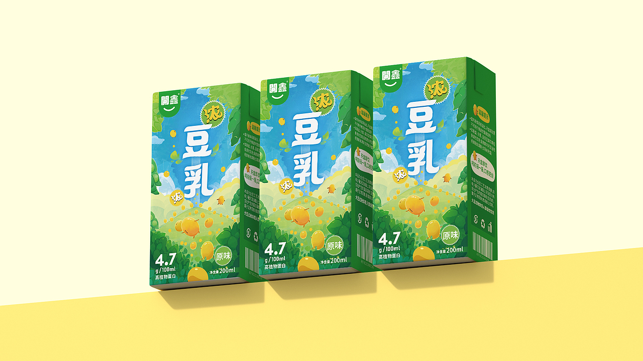 開鑫浓豆乳包装设计/天然系豆乳