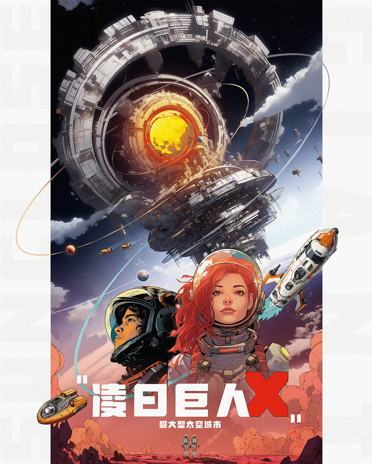 "凌日巨人X"超大型太空城市（图ZMzU1MTEwOTU2） - AI作品 - 站酷设计师AD钙与猪儿虫原创素材 - 站酷ZCOOL