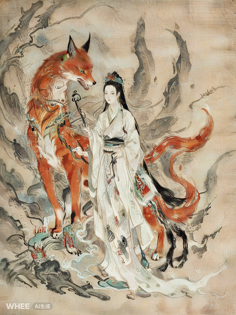 狐仙（图ZMzY1MDc1NjI0） - AI作品 - 站酷设计师tendo原创素材 - 站酷ZCOOL
