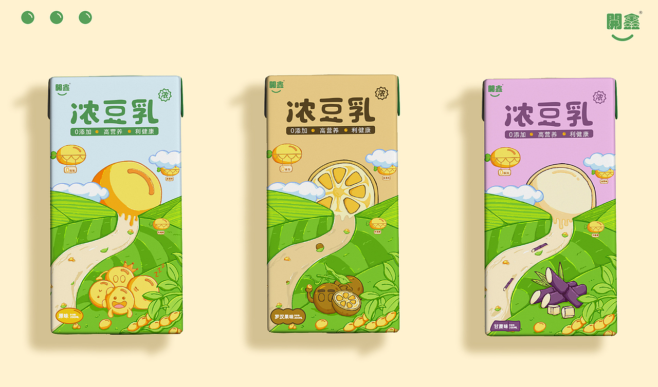 開鑫浓豆乳包装设计——自然美味