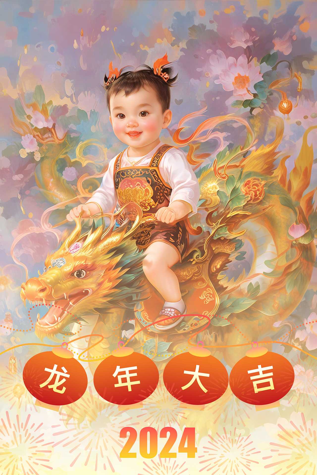 龙年守护神(图ZMzYwNTYzMjQ0) - AI作品 - 站酷设计师棉棉的绘画原创素材 - 站酷ZCOOL