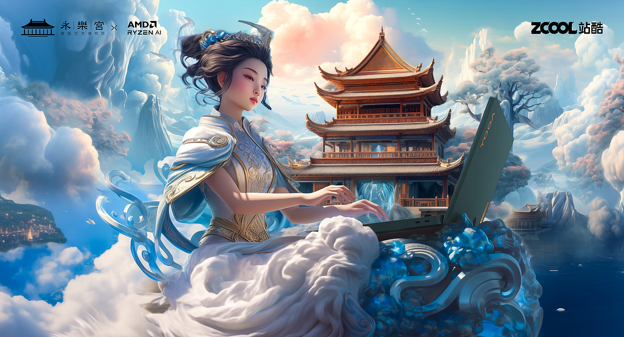 数字仙境：AMD、永乐宫与月神联手AI，共绘神奇未来！