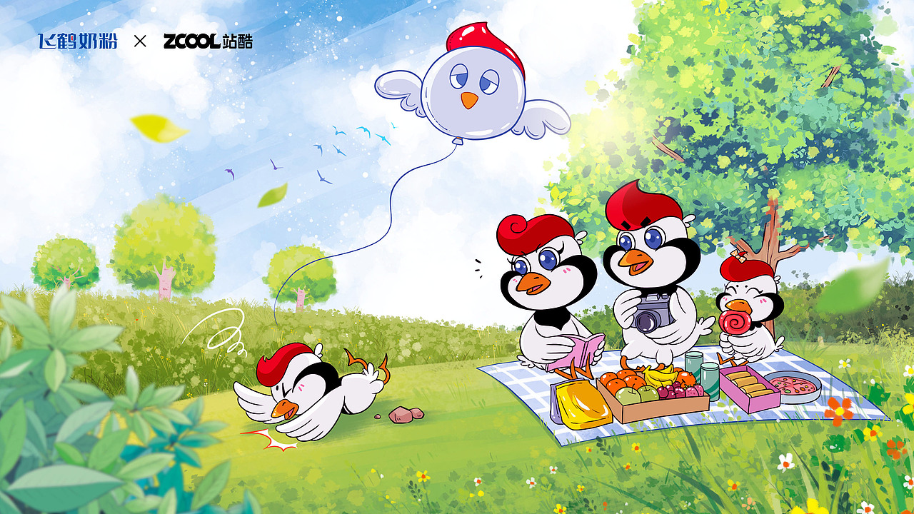 鹤小飞和他的家人们（图ZMzM2NzIyNzIw） - IP形象 - 站酷设计师打工少女刘美丽原创素材 - 站酷ZCOOL