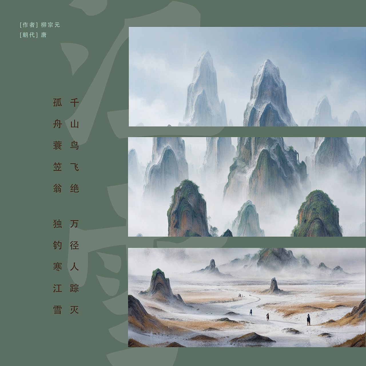 江雪（圖ZMzY0MTQ2Njk2） - AI作品 - 站酷設(shè)計(jì)師愛偷懶的琦琦呀原創(chuàng)素材 - 站酷ZCOOL