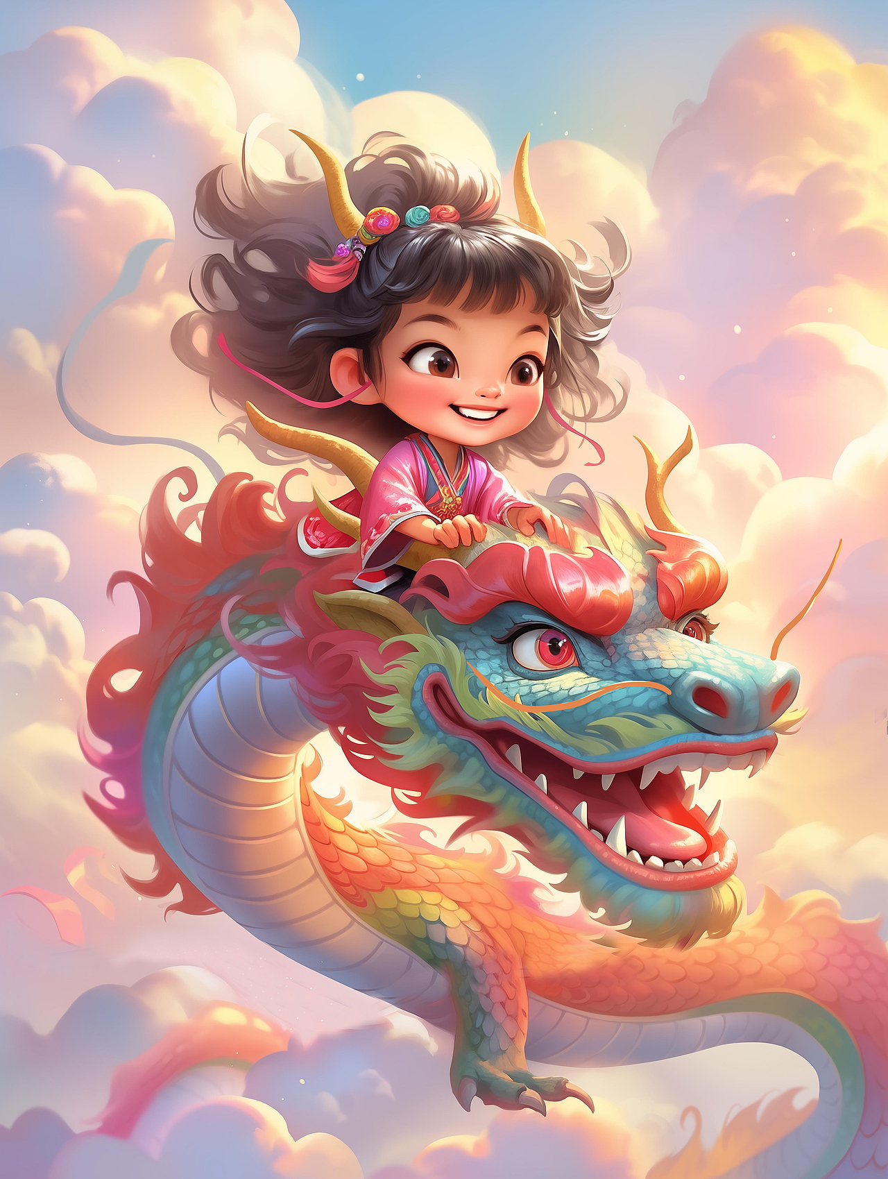 龙年小妖精（图ZMzU4NTU1NDEy） - AI作品 - 站酷设计师虾画儿原创素材 - 站酷ZCOOL