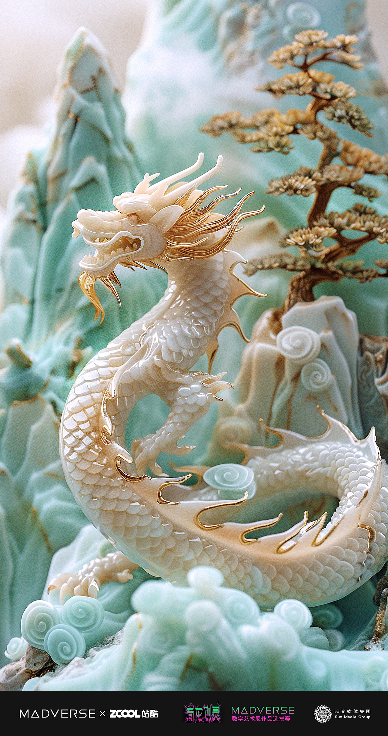 【有龙则灵】金龙玉脉（图ZMzY3NDYyNTU2） - AI作品 - 站酷设计师桑绿绿绿绿原创素材 - 站酷ZCOOL