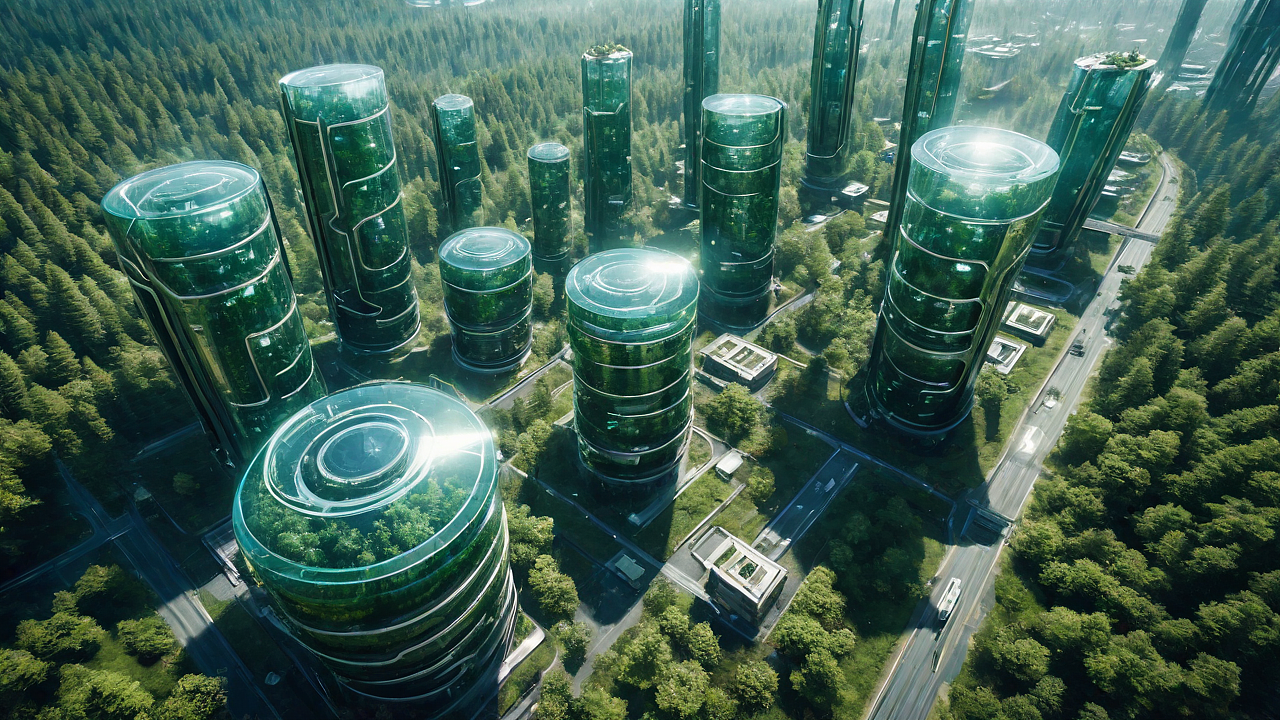 晶莹未来：透明奇迹中的森林都市（图ZMzU1NjAxOTk2） - 其他空间 - 站酷设计师黑橘321原创素材 - 站酷ZCOOL