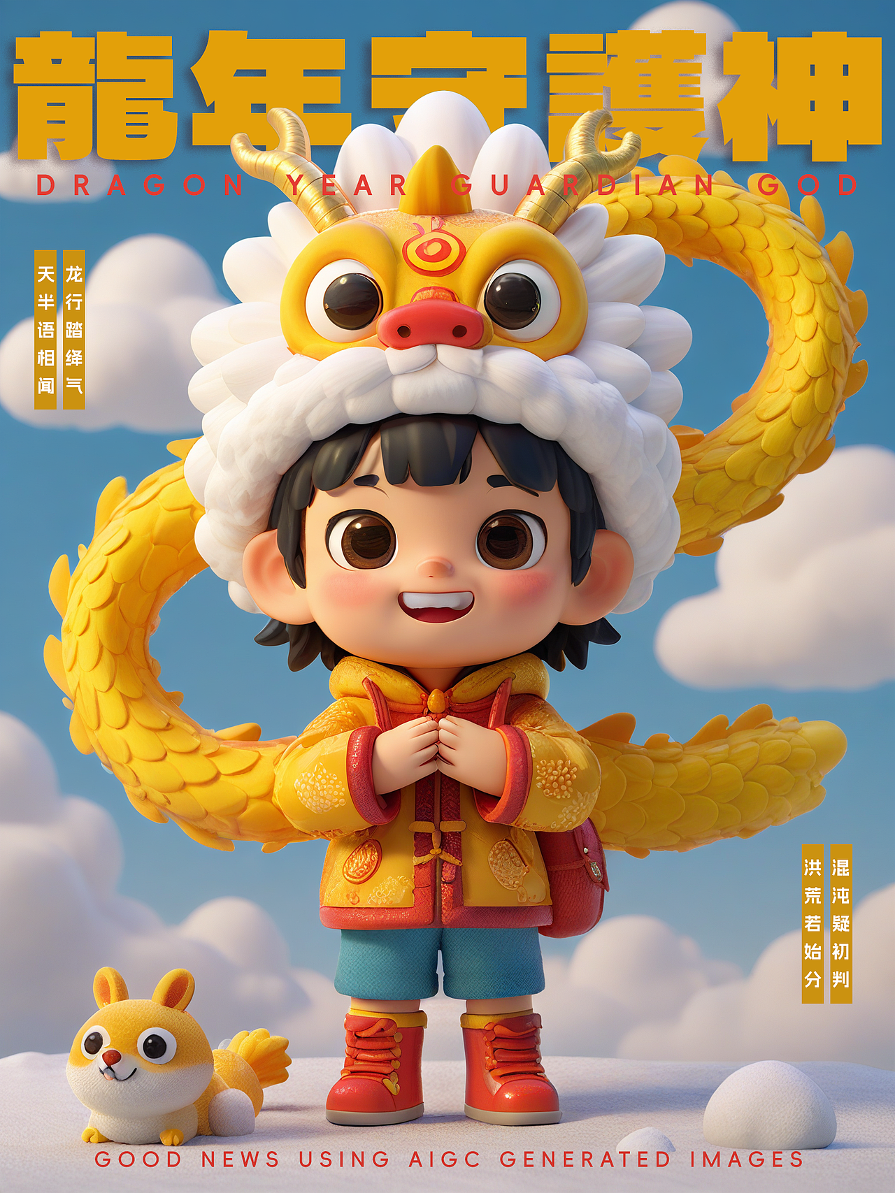 用WHEE生成的超可爱的龙年守护神~（图ZMzU5NDAzOTA0） - AI作品 - 站酷设计师好消息哇原创素材 - 站酷ZCOOL