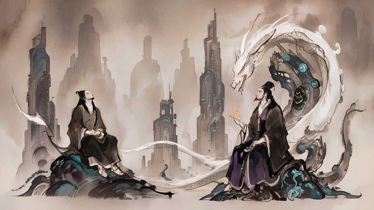 《我的龙年AI守护神——善恶双生》（图ZMzU4NjE4MjM2） - AI作品 - 站酷设计师炸毛巫婆原创素材 - 站酷ZCOOL