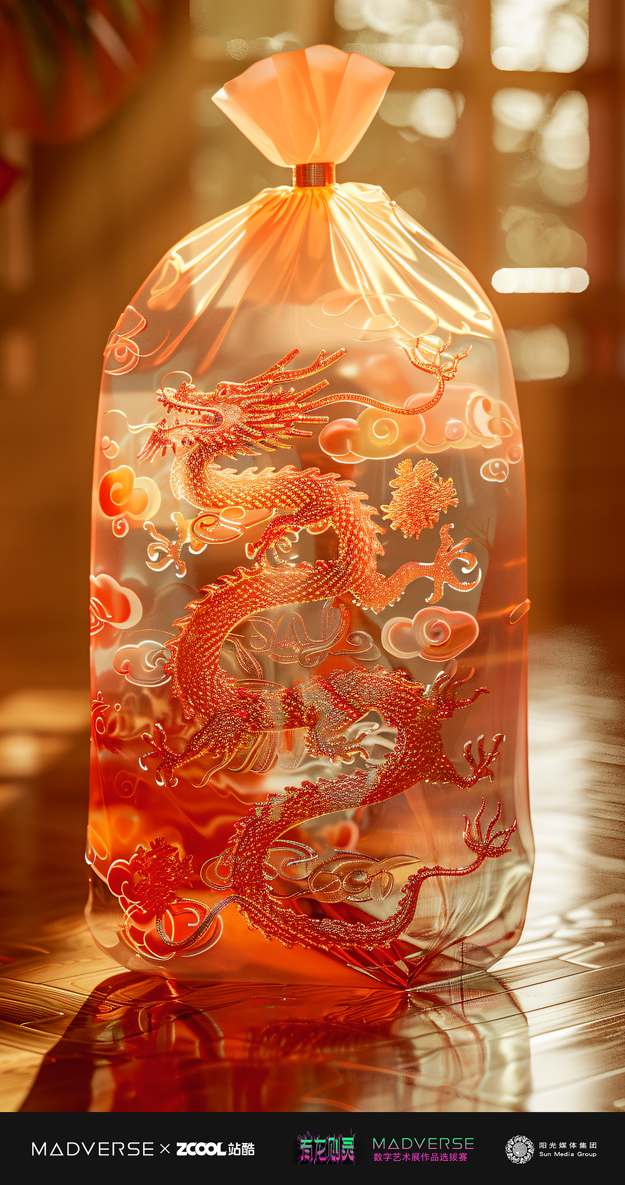 被困在塑料袋里的龙（图ZMzY4NTYwMDky） - AI作品 - 站酷设计师北山柚原创素材 - 站酷ZCOOL