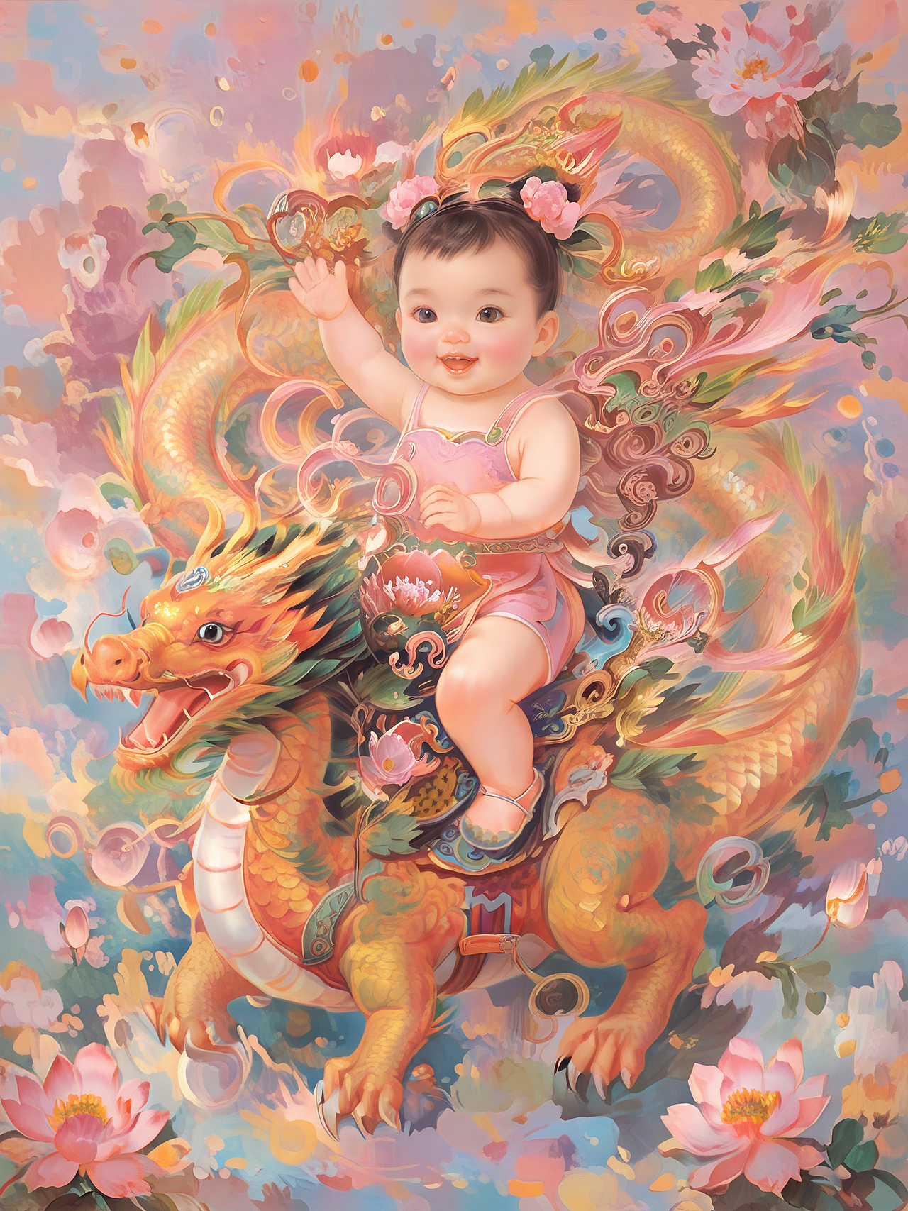 龙年守护神(图ZMzYwNTYzMTg0) - AI作品 - 站酷设计师棉棉的绘画原创素材 - 站酷ZCOOL