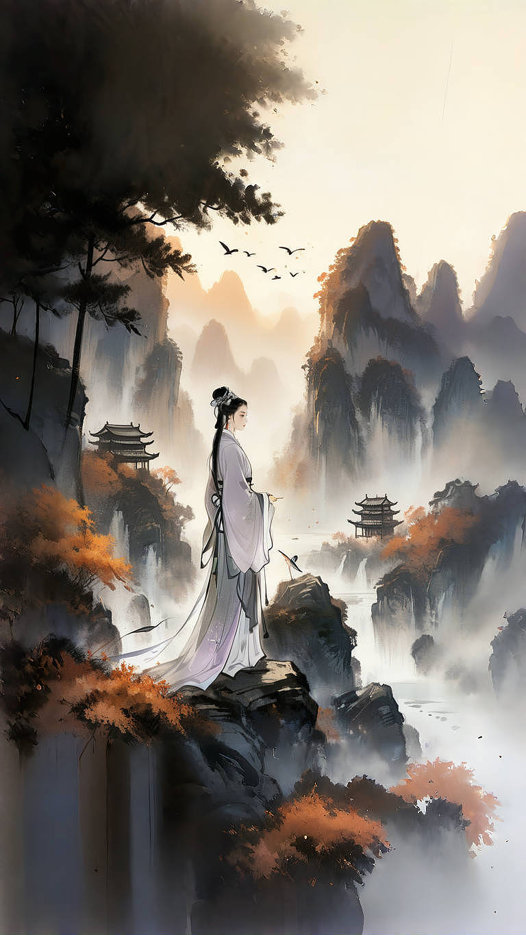 落 花 人 独 立 ， 微 雨 燕 双 飞（图ZMzY0OTAxNzUy） - AI作品 - 站酷设计师我的小命原创素材 - 站酷ZCOOL