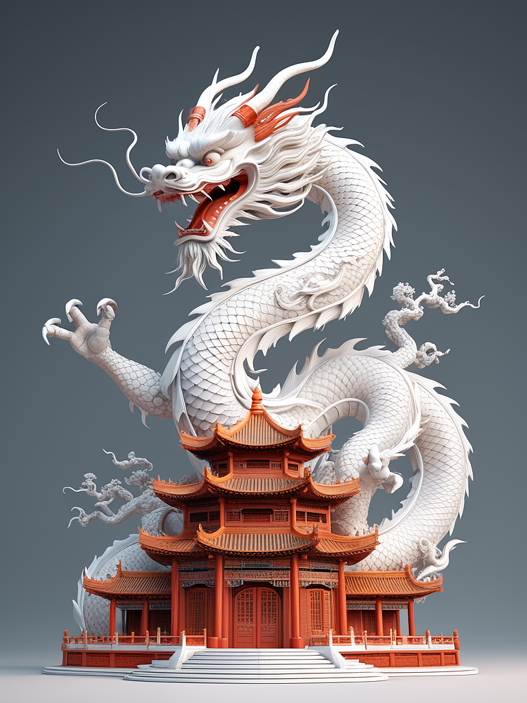 红色中国龙（图ZMzU4NjM3MjE2） - AI作品 - 站酷设计师啦啊啦原创素材 - 站酷ZCOOL