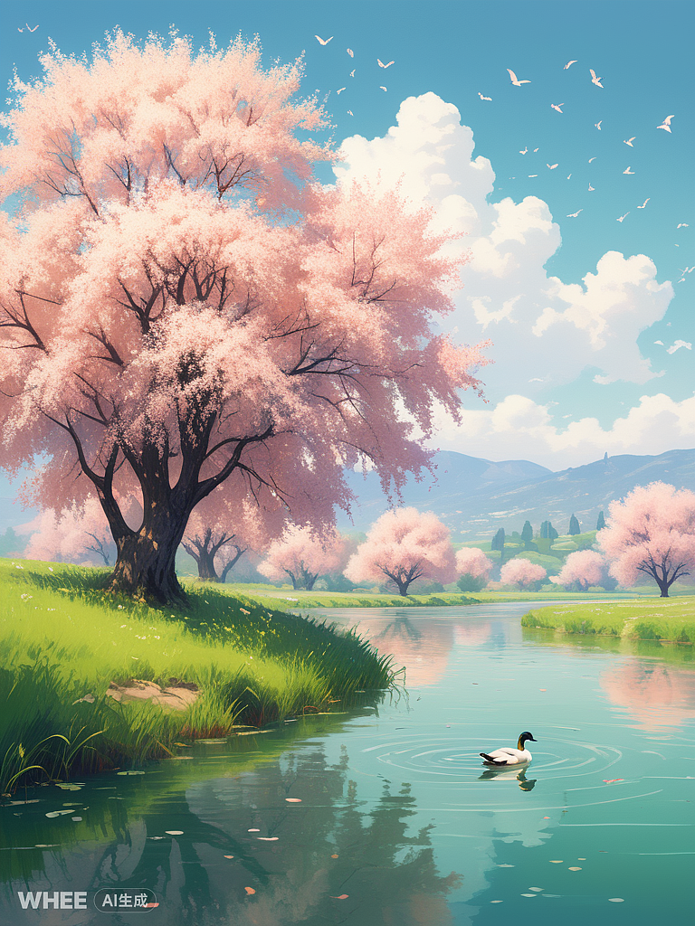 春江水暖鸭先知（图ZMzY0Mjc2NjEy） - AI作品 - 站酷设计师胡家雨原创素材 - 站酷ZCOOL