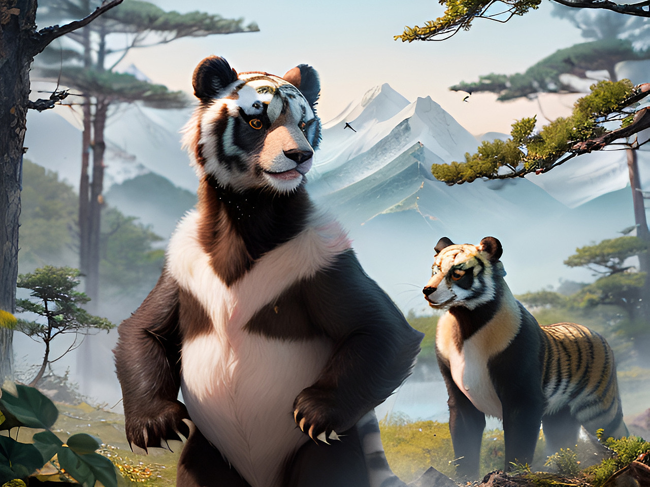 AI 人工智能生成 长白山地方特色 顶流动物园里的动物形象插画与故事分享（图ZMzcwNTUzNDY4） - 海报 - 站酷设计师未来之王原创素材 - 站酷ZCOOL
