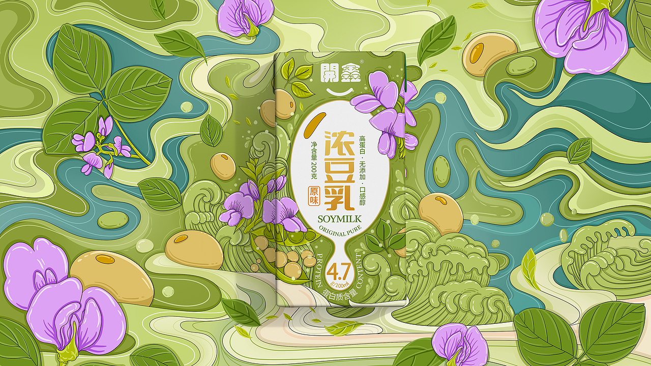開鑫浓豆乳包装设计丨浓香豆乳（图ZMzUyMTI1NzQw） - 商业插画 - 站酷设计师wodong0518原创素材 - 站酷ZCOOL
