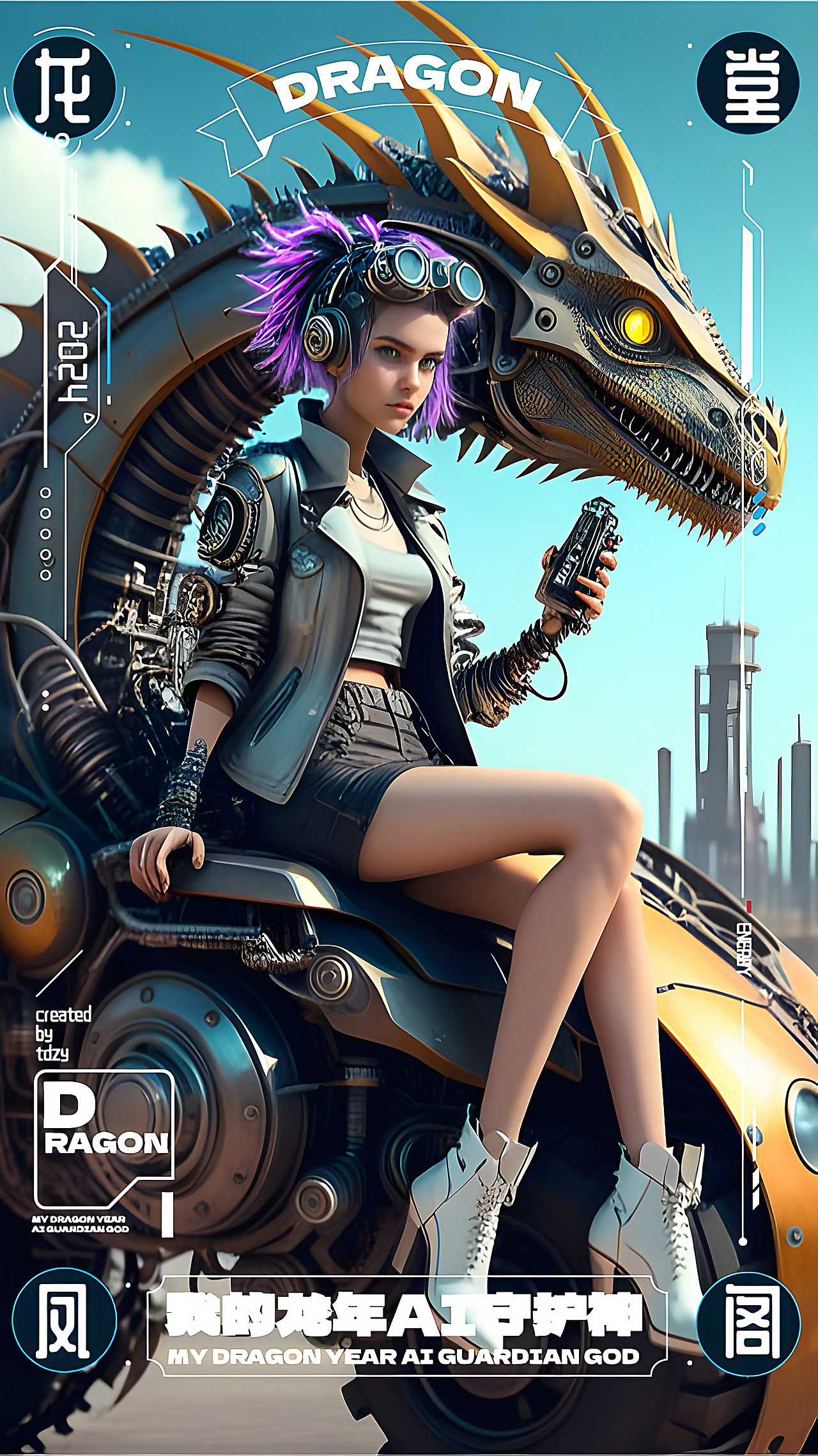 AI龙朋克（图ZMzYwNjA0MTg4） - AI作品 - 站酷设计师tdzy原创素材 - 站酷ZCOOL