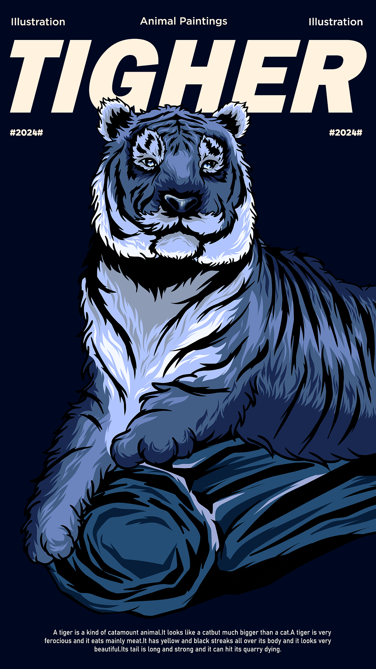 珍稀野生动物-虎（图ZMzY1Mzg3Mjgw） - 艺术插画 - 站酷设计师Lynn_琳琳子原创素材 - 站酷ZCOOL