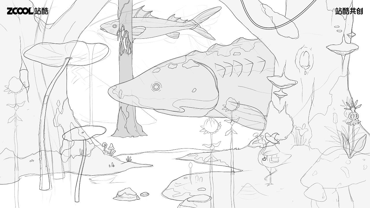 珍稀动物100-《林海》（图ZMzY1MzMyNDQ0） - 艺术插画 - 站酷设计师金猄亰原创素材 - 站酷ZCOOL