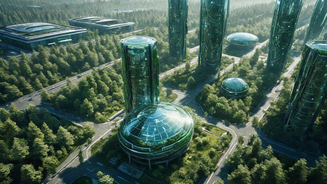 晶莹未来：透明奇迹中的森林都市（图ZMzU1NjAxOTY0） - 其他空间 - 站酷设计师黑橘321原创素材 - 站酷ZCOOL