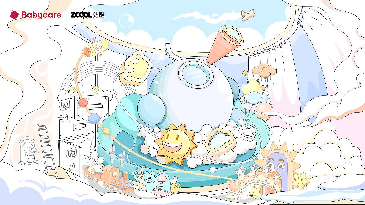 Babycare-宝宝基地（图ZMzU0NTEyMzg0） - 海报 - 站酷设计师画画的果子原创素材 - 站酷ZCOOL