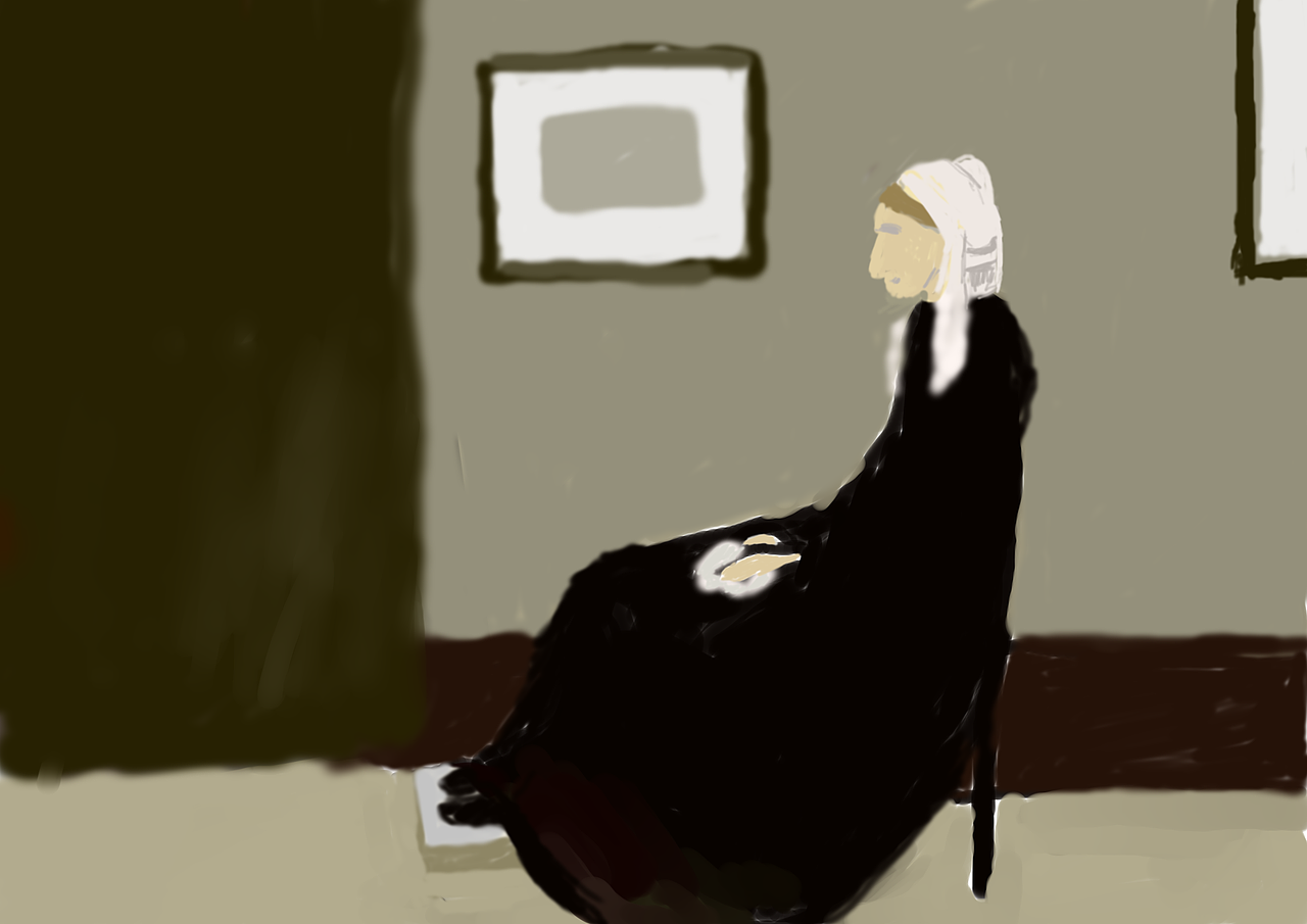 世界名畫模仿-藝術(shù)家母親（圖ZMzQyMTA4Nzg0） - 藝術(shù)插畫 - 站酷設(shè)計師幾何有過原創(chuàng)素材 - 站酷ZCOOL