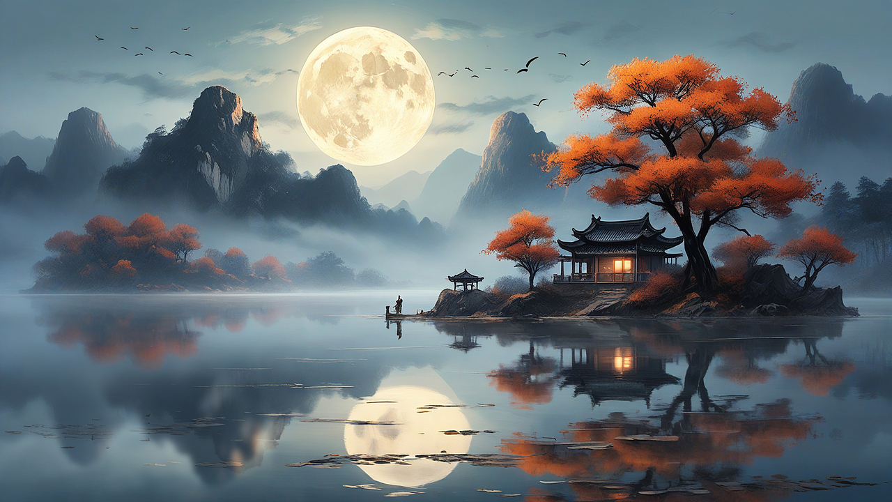 《秋分·思》（图ZMzYzNDU3MDky） - AI作品 - 站酷设计师奇先生的猫原创素材 - 站酷ZCOOL