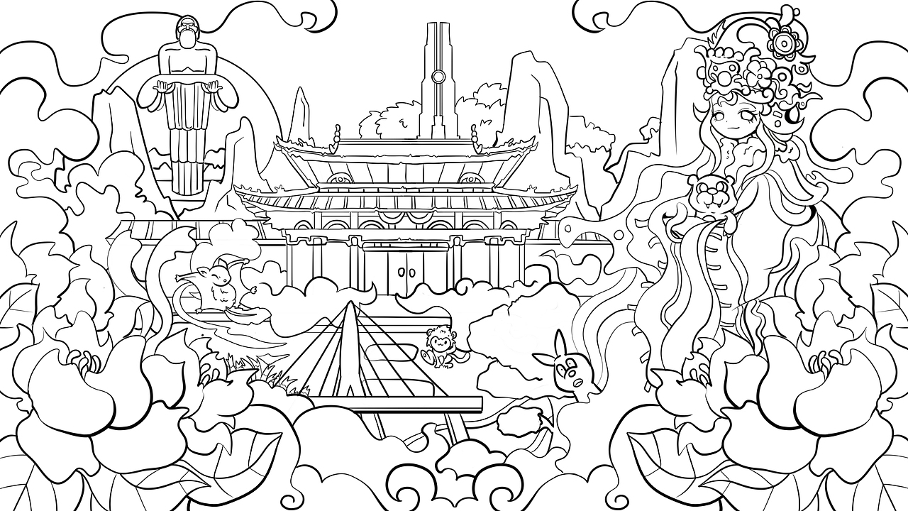长治风物文创|山西长治城市插画女娲花园（图ZMzU5NTQxNTg4） - 其他 - 站酷设计师插画师kuki原创素材 - 站酷ZCOOL
