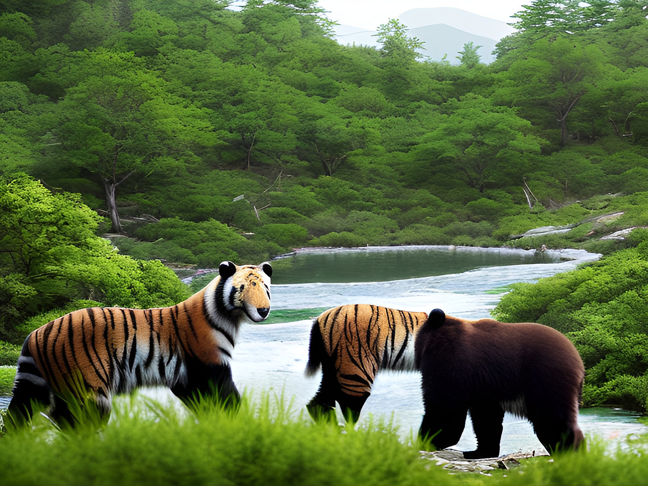 AI 人工智能生成 长白山地方特色 顶流动物园里的动物形象插画与故事分享（图ZMzcwNTUzMzQw） - 海报 - 站酷设计师未来之王原创素材 - 站酷ZCOOL