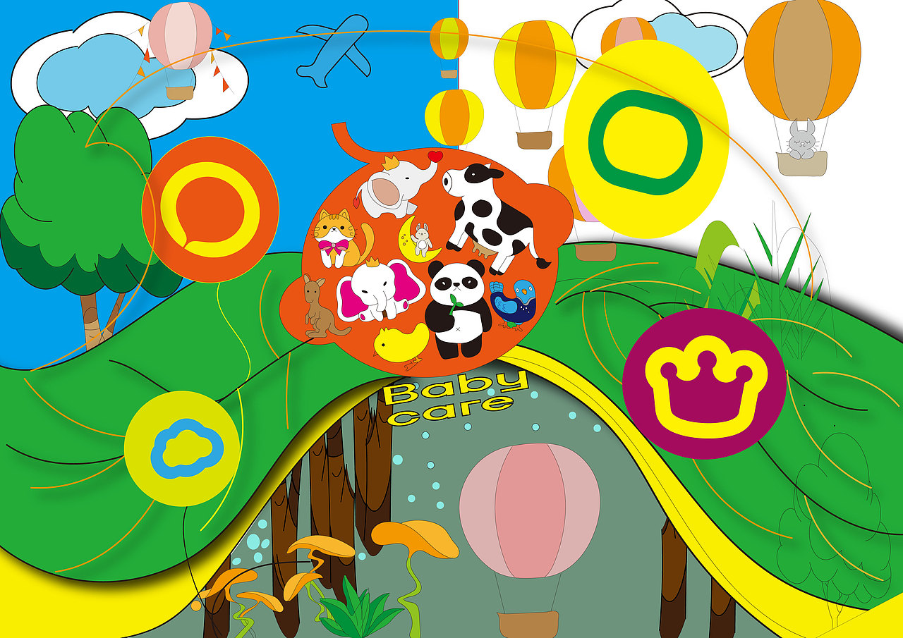 BabyCare---动物森林（图ZMzU0NTkyMDY0） - 海报 - 站酷设计师Z887667730原创素材 - 站酷ZCOOL