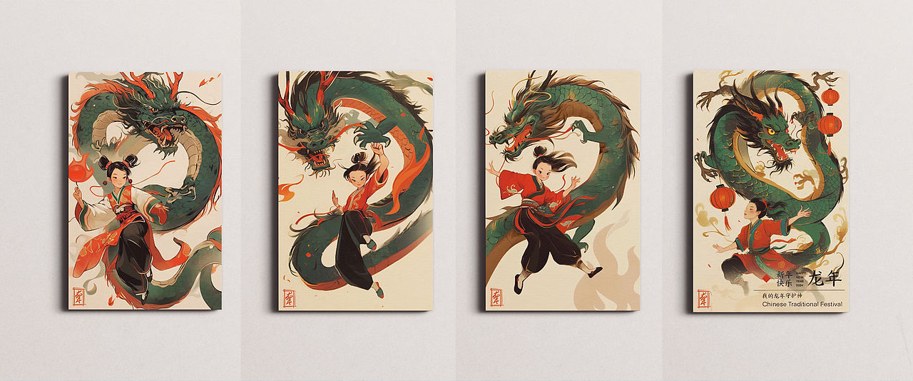 龙年守护神｜AI年画（图ZMzYwNjA5NDIw） - AI作品 - 站酷设计师wang小芸原创素材 - 站酷ZCOOL