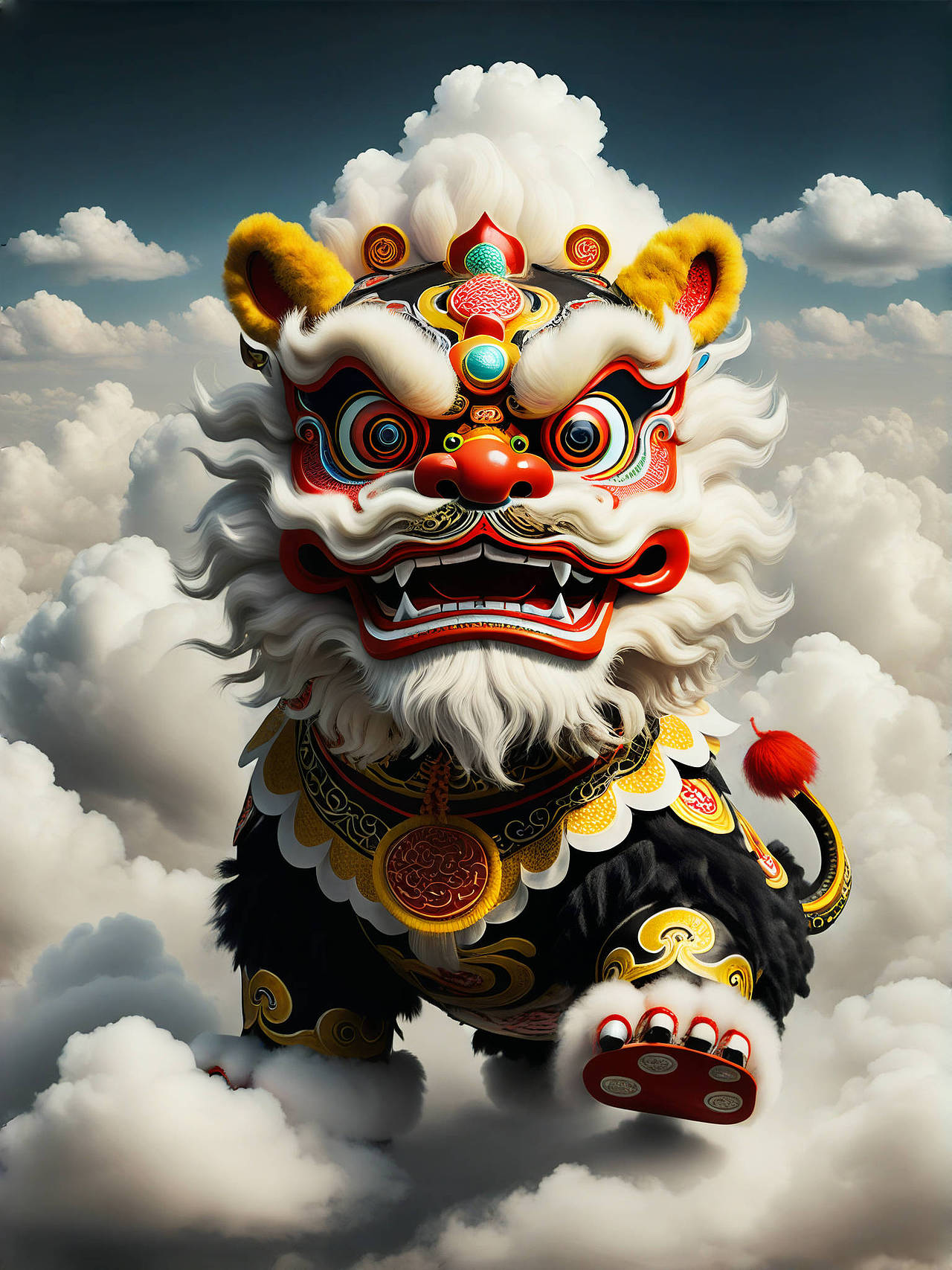 龙年AI守护神-醒狮（图ZMzYwNTMyNTA0） - AI作品 - 站酷设计师半分醉amor原创素材 - 站酷ZCOOL