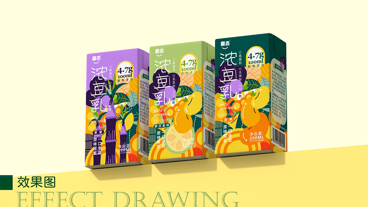 開鑫浓豆乳包装设计丨大自然的馈赠