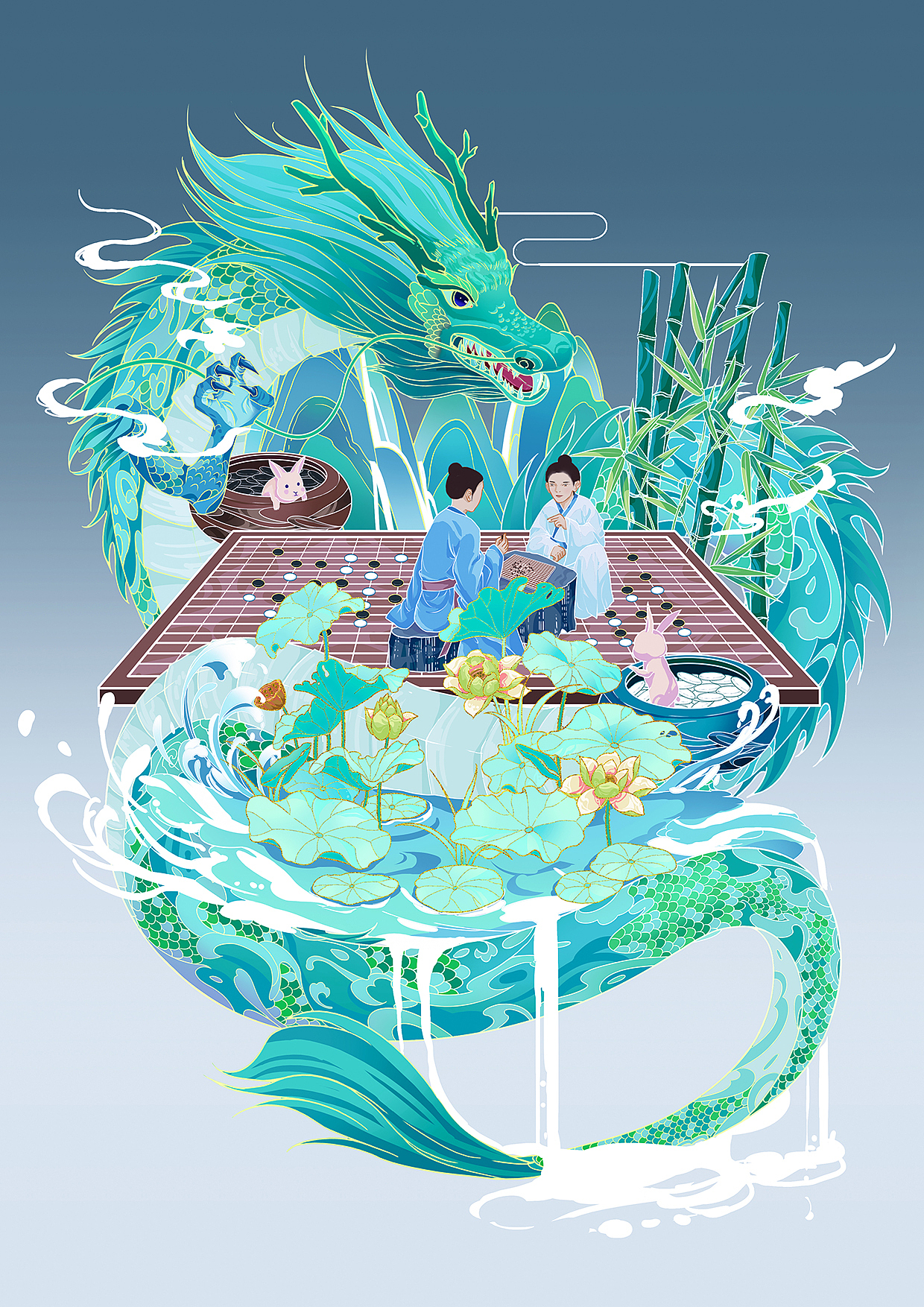 《东方巨龙，征战棋盘》（图ZMzUwNzMzNzQ4） - IP形象 - 站酷设计师冰七灵原创素材 - 站酷ZCOOL