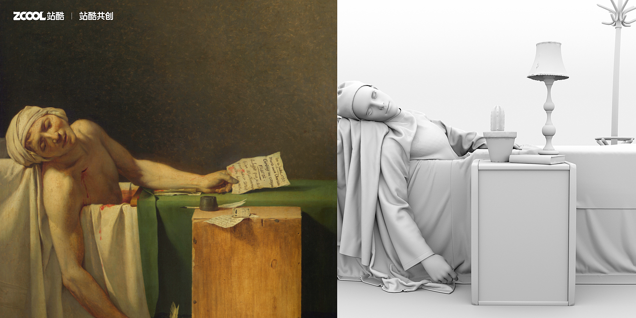 原作：雅克·路易·大卫（法国）《马拉之死》