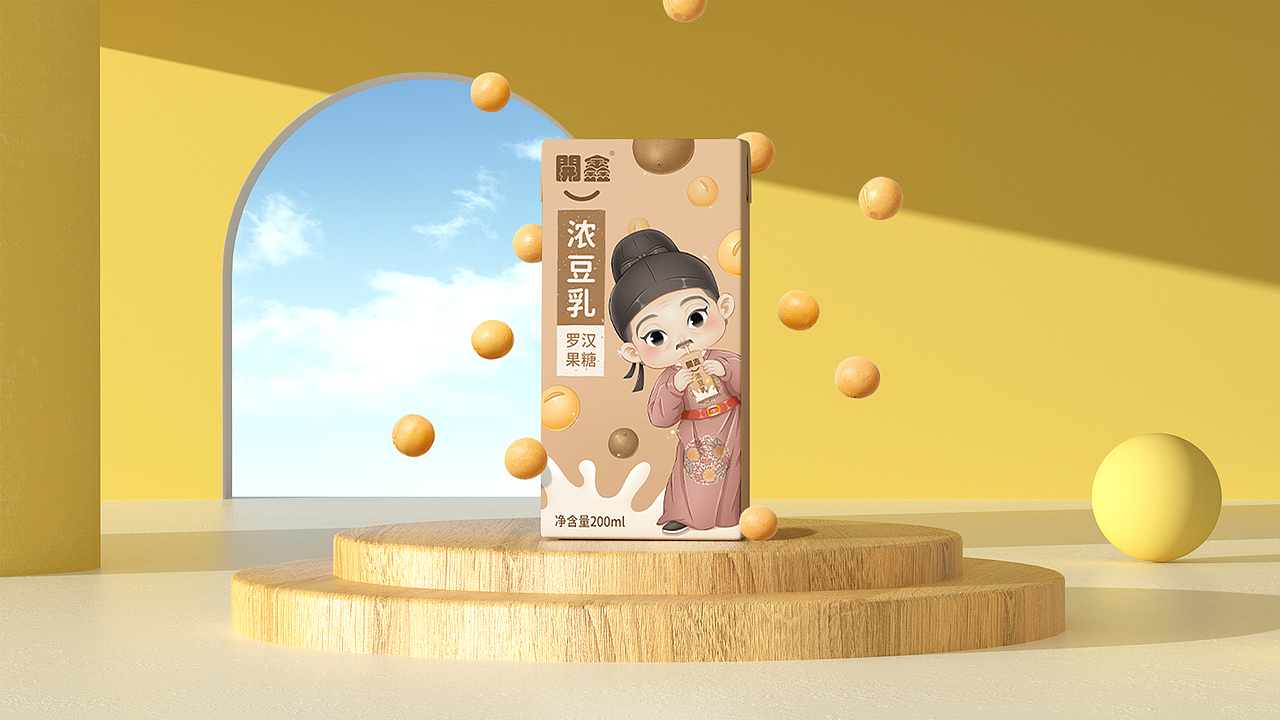 開鑫豆乳包装设计|历史与文化的传承
