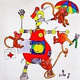 大象河马长颈鹿的头像
