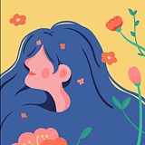 插画设计静静子的头像