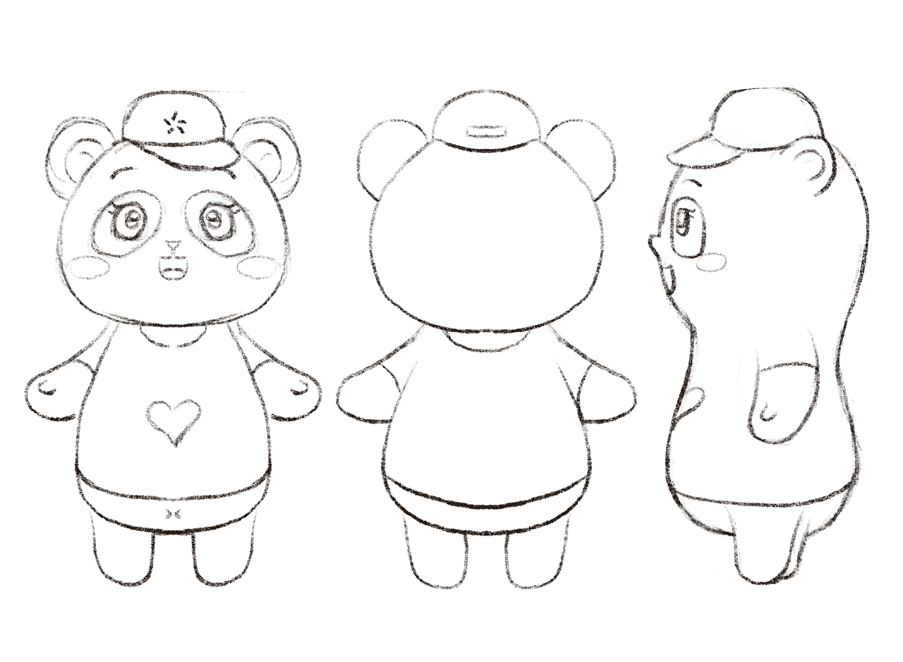 正面,背面,侧面线稿