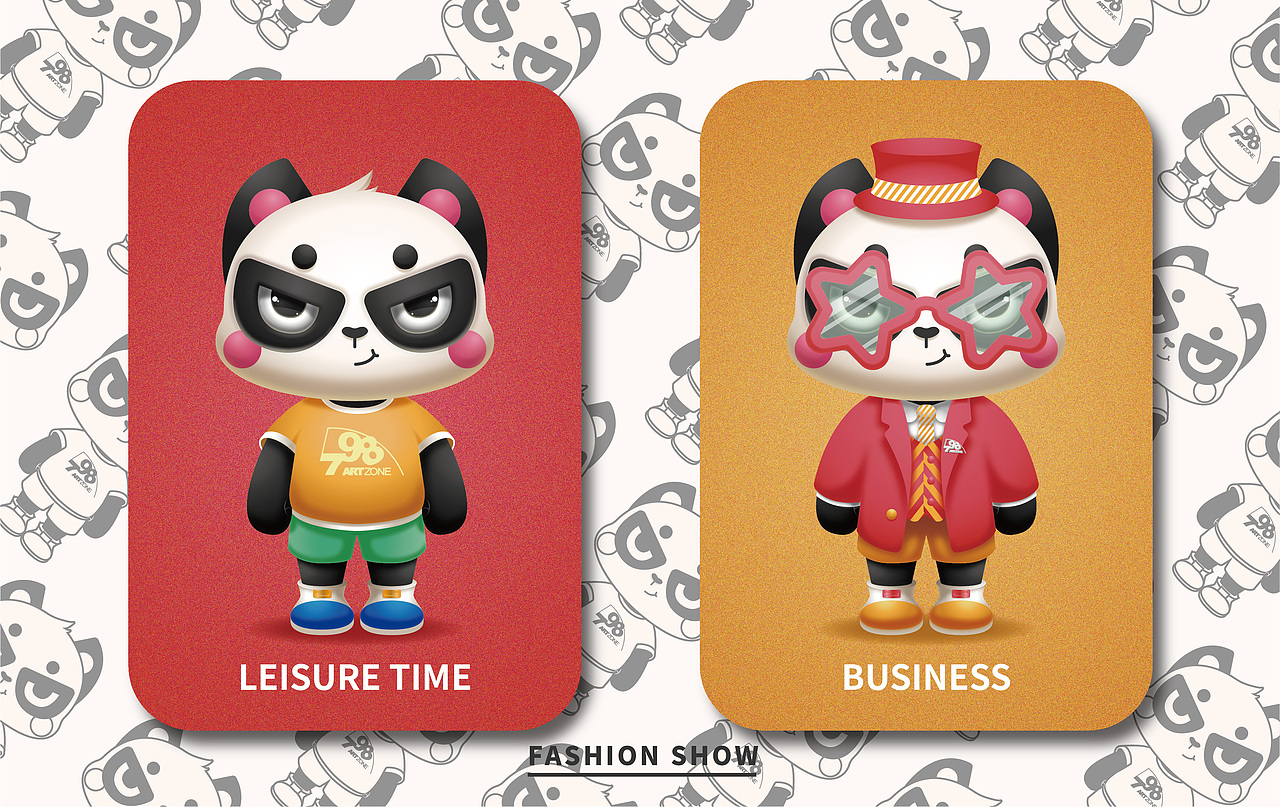 hello 798 ip形象 熊猫七宝