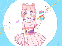 虚拟主播儿童节贺图插画