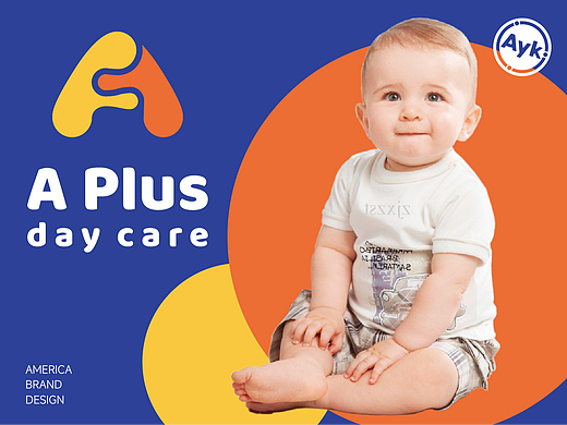 美国丨A PLUS DAYCARE幼儿园品牌LOGO设计托儿所LOGO